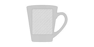 Mug de 350ml bicolore en céramique Saltus - Impression Droite