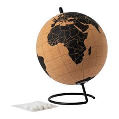 Globe en liège naturel avec support en métal Mund