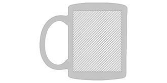 Mug bicolore de 350ml en céramique résistant Losua - Impression Gauche