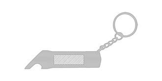 Porte-clés lampe en aluminium Zoro - Impression Droite