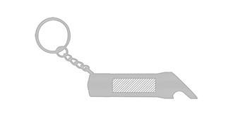 Porte-clés lampe en aluminium Zoro - Impression Gauche