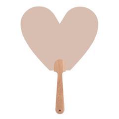 OBG PUB - Éventail en cœur avec poignée en bambou Bombi