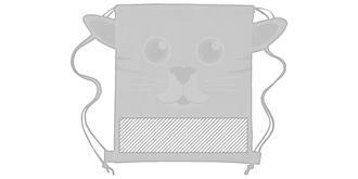 Sac piscine pour enfant en forme de chat Kariu - Marquage Recto