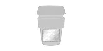 Mug de voyage de 300ml en verre borosilicate Dyras - Impression avant en bas