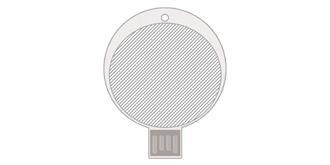 Clé USB écologique en fibre de paille Roundo - Marquage Recto