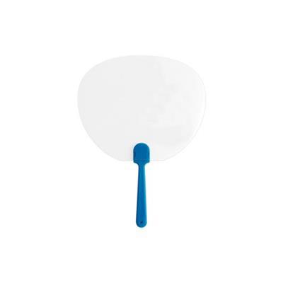 Éventail bicolore en plastique forme ovale Karry Bleu / Blanc