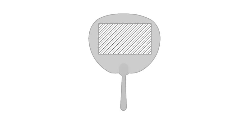 Éventail bicolore en plastique forme ovale Karry - A l'avant