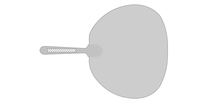 Éventail bicolore en plastique forme ovale Karry - Marquage Recto