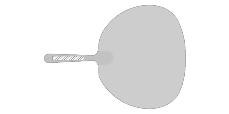 Éventail bicolore en plastique forme ovale Karry - Marquage Verso