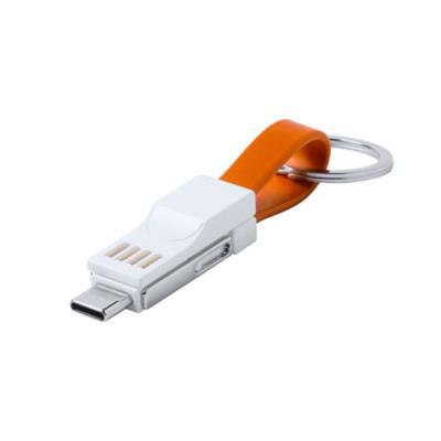OBG.PUB - Porte-clés en plastique avec câble chargeur Hedus Orange / Orange Porte-clés en plastique avec câble chargeur Hedus Orange / Orange