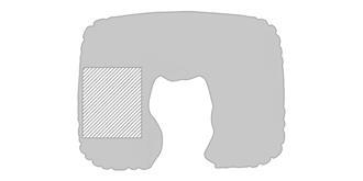 Coussin pour cou en microfibre gonflable Travela - impression sur arrière coté gauche