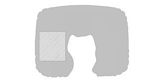 Coussin pour cou en microfibre gonflable Travela - Impression Gauche