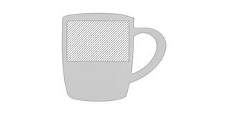 Mug en porcelaine blanche 350 ml Tehn - Impression Gauche