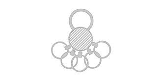 Porte-clés de forme arrondie en métal Nomea - Marquage Verso