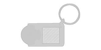 Porte-clés jeton en plastique original Zabas - Marquage Verso