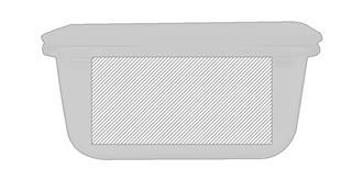 Lunch box 500ml en verre avec couvert Berjas - Impression Droite