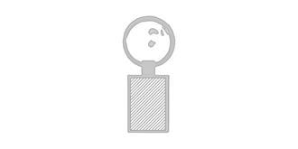 Porte-clés forme rectangle en métal avec boite Pit - Marquage Verso