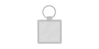 Porte-clés en bambou carré Bambiers - Marquage Verso