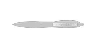 Stylo à bille rétractable en plastique Guaro - impression en haut à droite