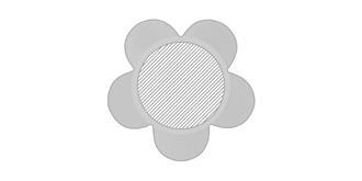 Surligneur multicouleur en forme de fleur Fenila - Impression Bas