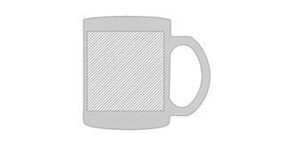 Mug transparent de 300 ml en verre Vainye - Impression Droite