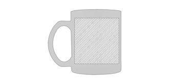 Mug transparent de 300 ml en verre Vainye - Impression Gauche
