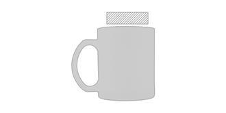 Mug transparent de 300 ml en verre Vainye - Impression à l'intérieur