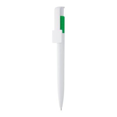 OBG.PUB - Stylo à bille en plastique avec clip Codes Vert / Blanc Stylo à bille en plastique avec clip Codes Vert / Blanc