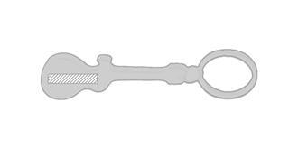 Porte-clés en aluminium en forme guitare Singers - Marquage Recto