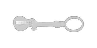 Porte-clés en aluminium en forme guitare Singers - Marquage Verso