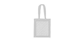 Sac shopping en coton avec anses longues Korun - Marquage Recto
