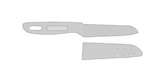 Couteau en acier inoxydable et PP avec étui Muhje - Impression sur manche couteau