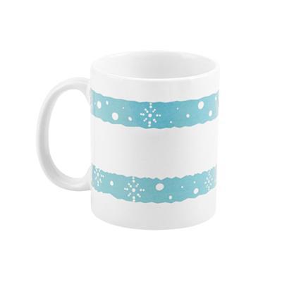 Tasse de 350 ml pratique en céramique Kortya Blanc / Bleu