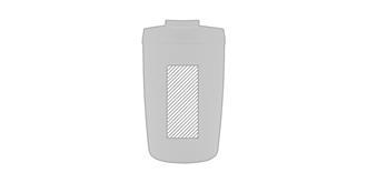 Mug en PP recyclé GRS avec couvercle à bascule Bos - Marquage Recto