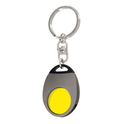 Porte-clés bicolore en métal avec jeton Clayer Jaune / Gris anthracite