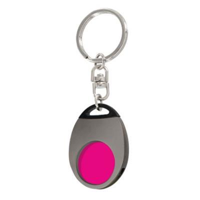 Porte-clés bicolore en métal avec jeton Clayer Magenta / Gris anthracite