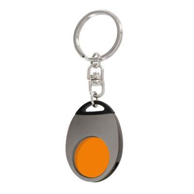 Porte-clés bicolore en métal avec jeton Clayer Orange / Gris anthracite