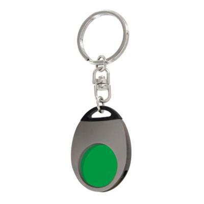 Porte-clés bicolore en métal avec jeton Clayer Vert / Gris anthracite