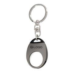 Porte-clés bicolore en métal avec jeton Clayer