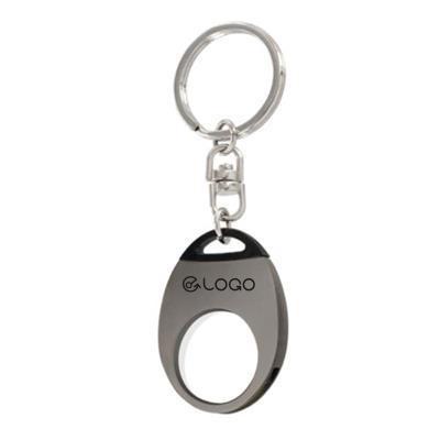 Porte-clés bicolore en métal avec jeton Clayer