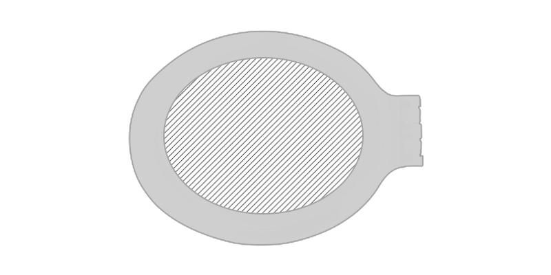 OBG.PUB - Brosse à cheveux en polystyrène avec miroir Crater - Marquage Recto Brosse à cheveux en polystyrène avec miroir Crater - Marquage Recto