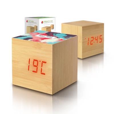 Pendulette Réveil Cube De Bois en MDF Reevs Bois