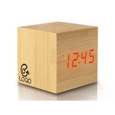 Pendulette Réveil Cube De Bois en MDF Reevs