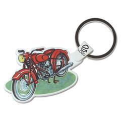 Porte-clé rigide avec motif moto en plastique Rola