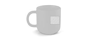 Tasse en céramique de 370 ml au design élégant Roe - Marquage Recto