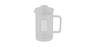 Cafetière en verre borosilicate de 600 ml Tyran - Marquage Recto