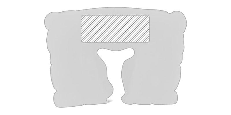 OBG.PUB - Coussin gonflable oreiller de voyage Traveller - Marquage tranche arrière Coussin gonflable oreiller de voyage Traveller - Marquage tranche arrière