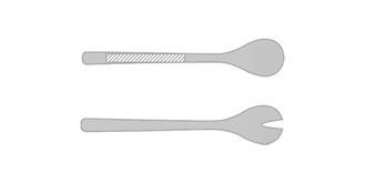 Set de 2 couverts à salade en bambou Vouga - Marquage sur la cuillère