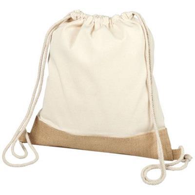 Sac à dos en jute de coton avec cordon Delho Naturel