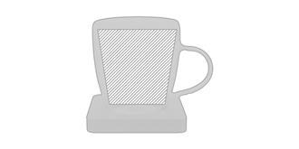 Set de tasses expresso en verre de 90 ml Hofya - impression sur le 2ème article